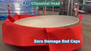 تمت حماية أغطية النهاية المصنوعة من الفولاذ المقاوم للصدأ بقطعة قماش حمراء طوال العملية.