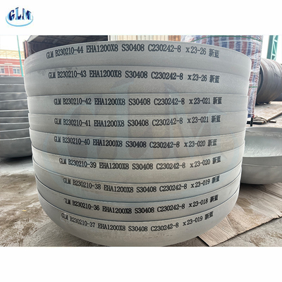 S30408 الصلب المقاوم للصدأ رأس خزان بيضاوي 1200mm قطر 18mm سمك