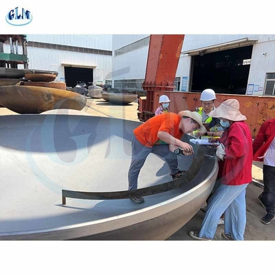 الصلب المطاوئ الرأس الرأس مسطح أسفل غطاء أنبوب 1220mm قطر 20mm سمك ISO 9001